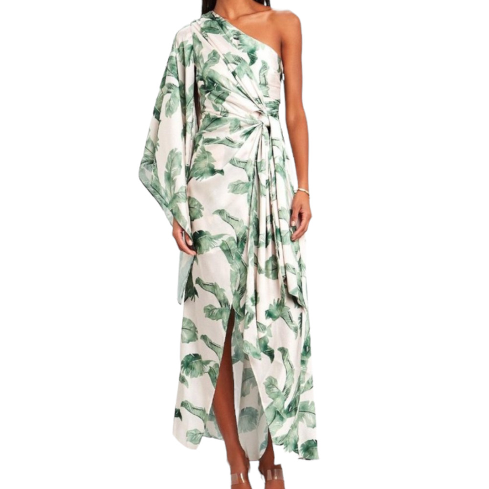 Anthropologie BHLDN Significant Other Caspian Tropical One Shoulder Dress Size 2